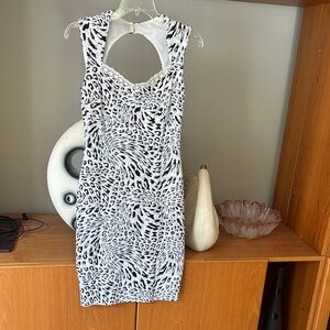 Cache Black and White Backless Dress